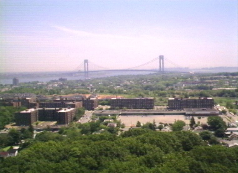 Plyc012.jpg - Day view from my room at Wagner College. The bridge is Verrazano Bridge connecting Brooklyn and Staten Island