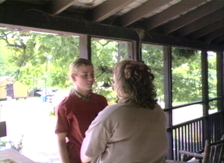 Plyc079.jpg - Carrie Gasser and Molly Garner on the porch of Alford Logde.