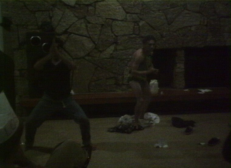 Plyc109.jpg - Staffparty in the Dinning Hall. Mark Tuura as Karate Kid and Eric Stein as a mutated Mr. Miyagi.